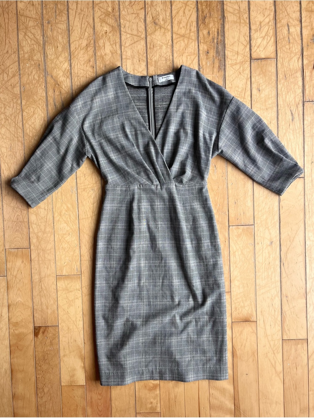 Babaton Aritzia Houndstooth Wrap‑Style Dress Size 4